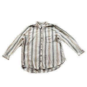 Sonoma Shirt Womens XXL Beige Tan Top Textured Ribbed Blouse Minimalist Coastal